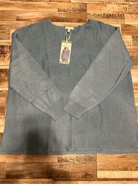 Ella Moss Women’s Lightweight Blue Crewneck Sweater